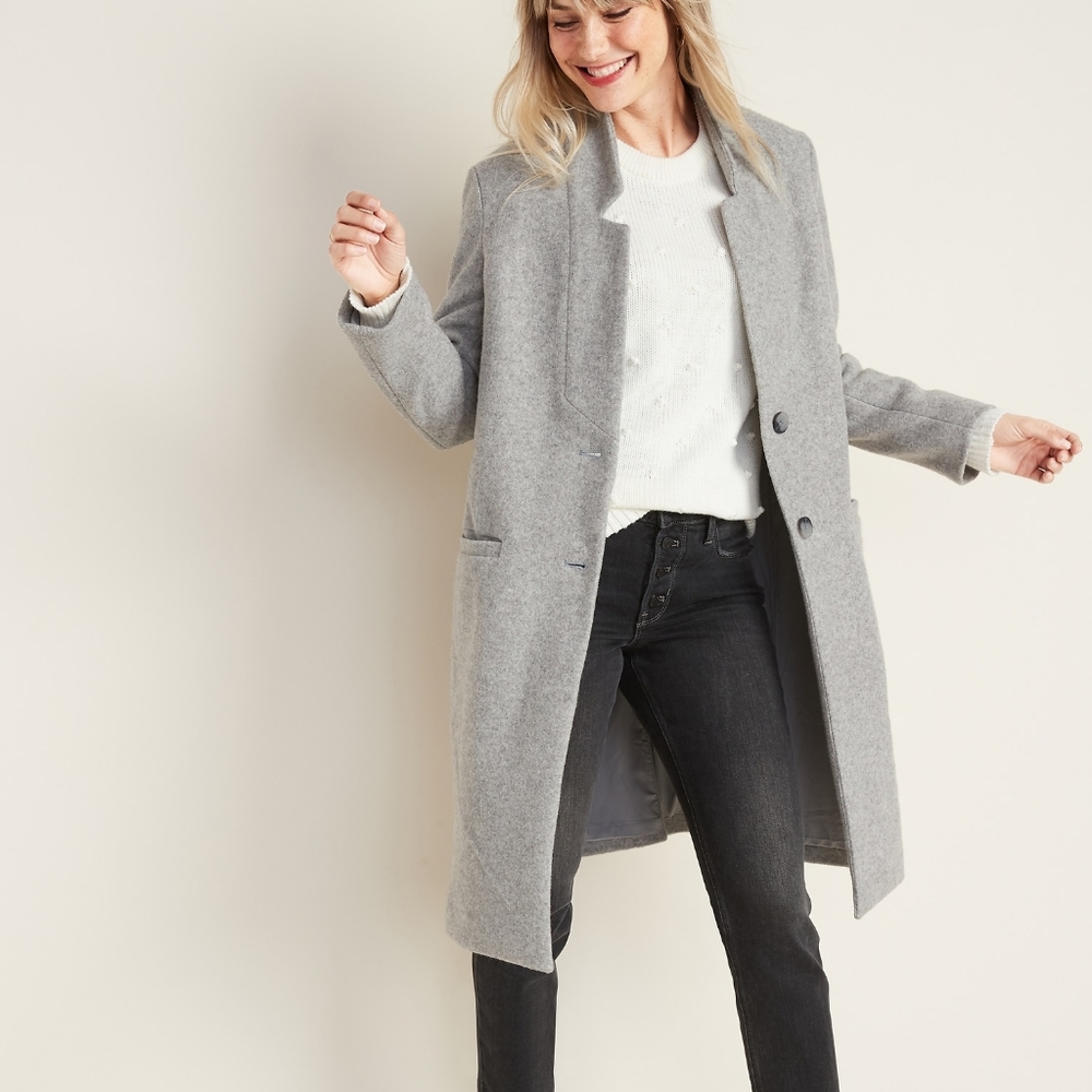 Long line button up coat